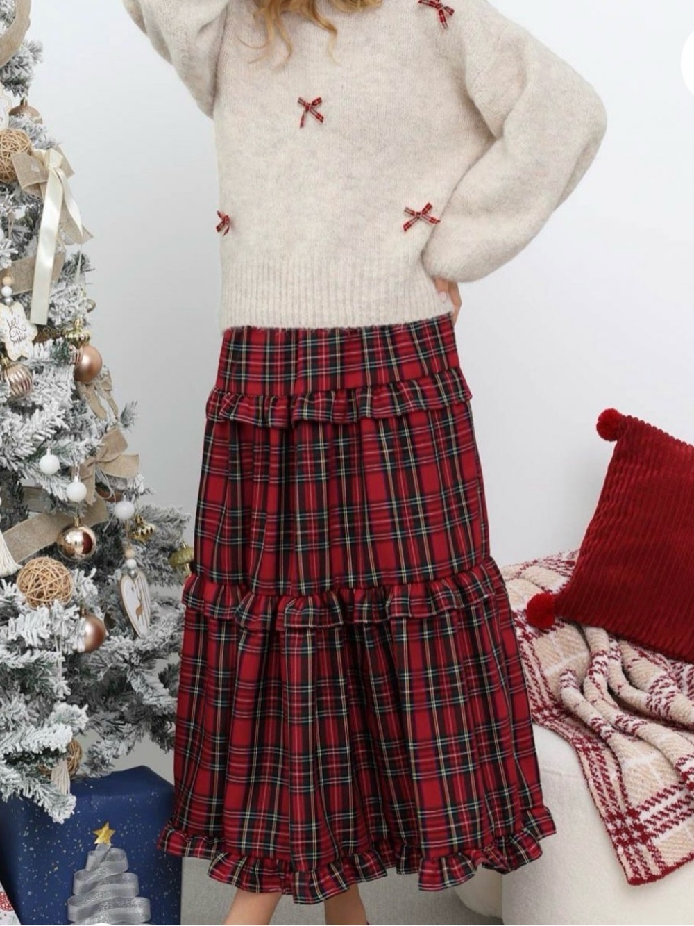 EUC Chicwish Plaid Maxi Skirt